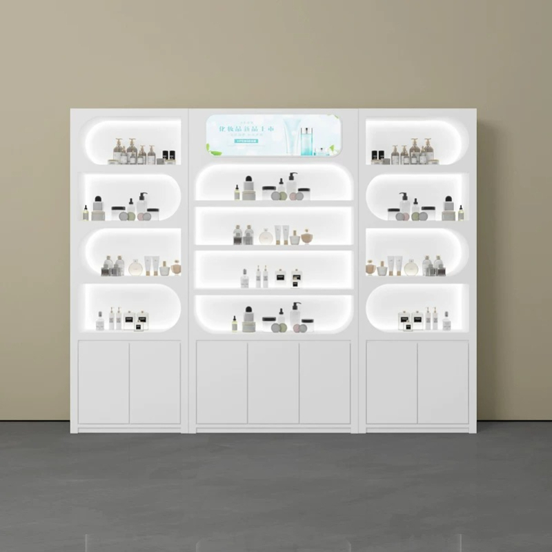 Luxury Skincare & Spa Reviews - Nordic Minimalist Beauty Salon Display Cabinet